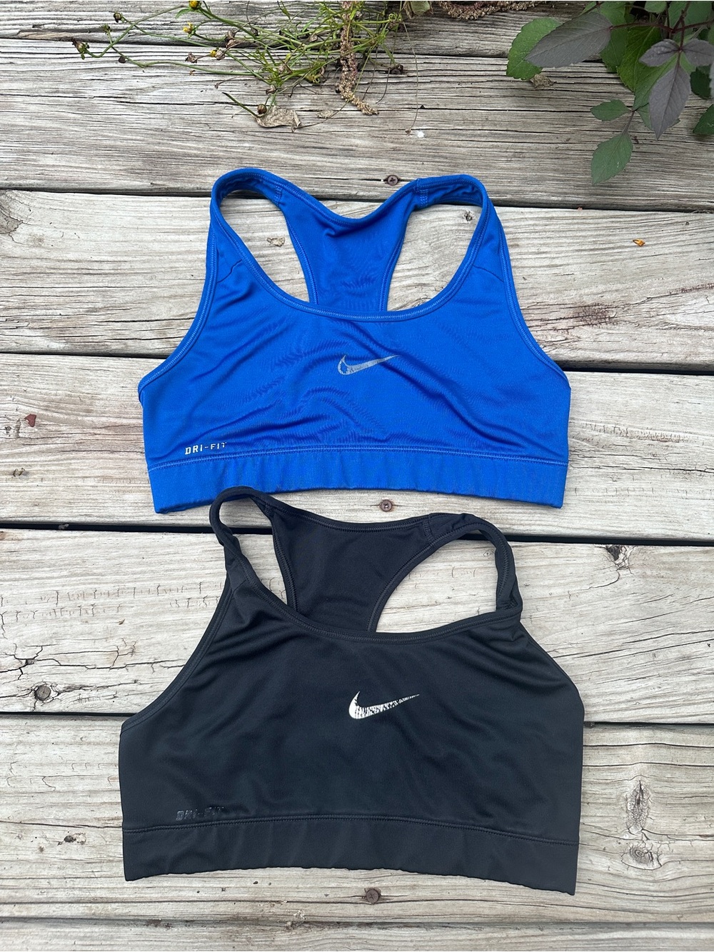 Nike Dri-Fit unpadded  sports bra bundle Blue and black, Unsized (Size M)